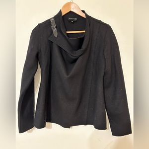 EILEEN FISHER LEATHER GRAP SWEATER WOOL